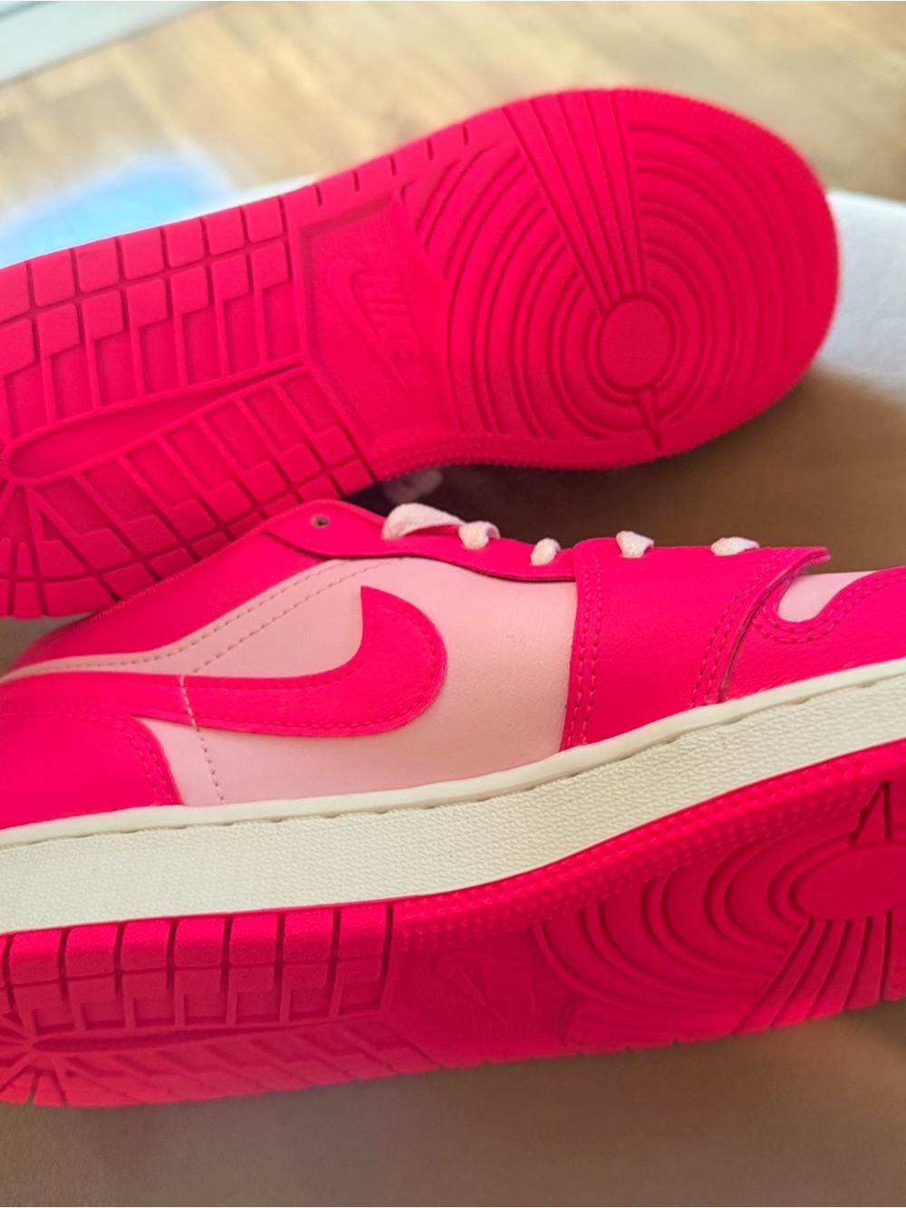 Jordan Pink and White Girls' Low-Top Sneakers - Picture 3 of 6